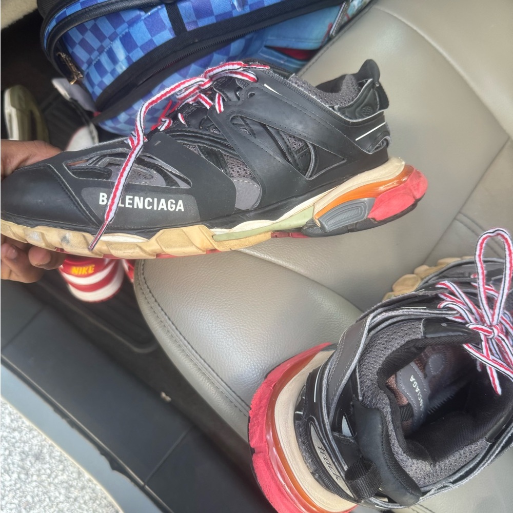Balenciaga Black and Red Sneakers